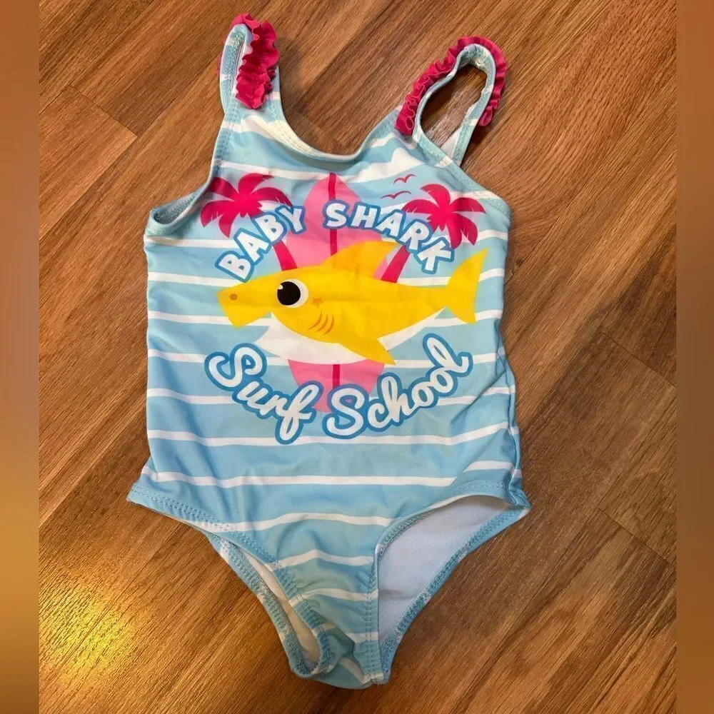 Penelope Mack Baby Shark / Mermaid Toddler girls swim suits | 2 pack Toddler Gir